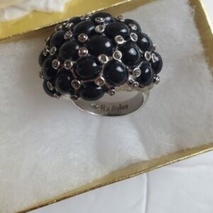 Stella & Dot Dome Cocktail Ring Women Size 6 Statement Jewelry Silver Tone IBack